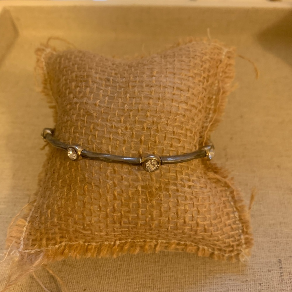 Stella & Dot pewter and rhinestone bangle NWOT